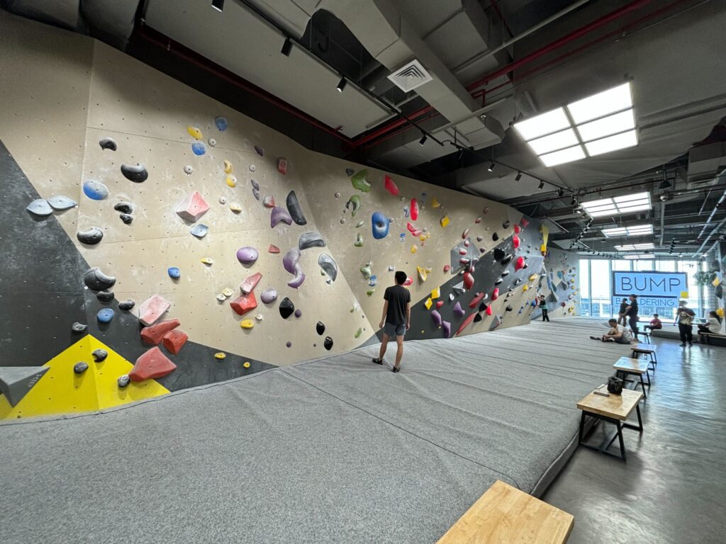 Climbing Wall at at BUMP Bouldering