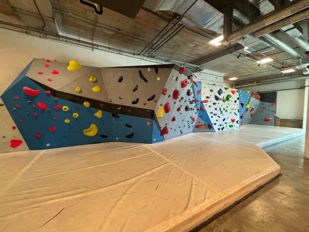 Climbing wall at Camp5 Eco City