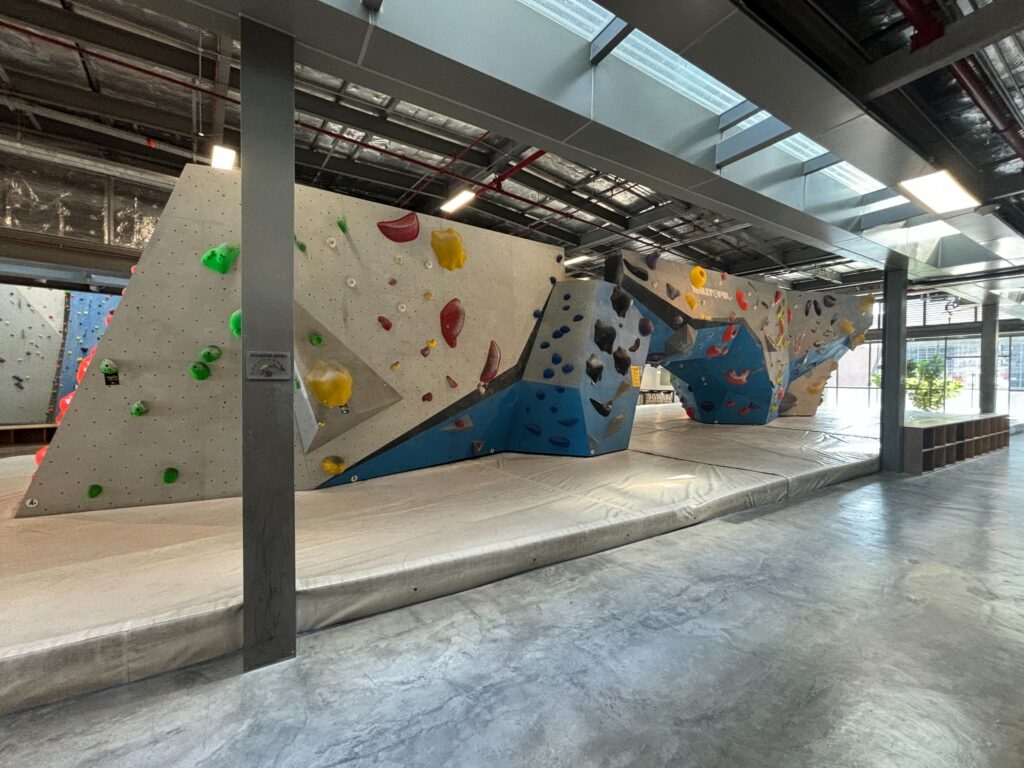 Climbing wall at Camp5 Eco City