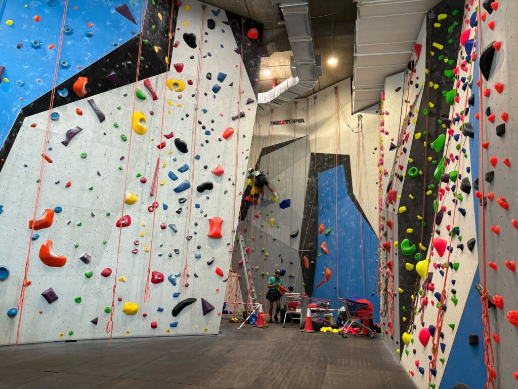 Climbing wall at Camp5 Eco City