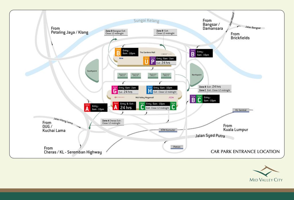 Mid Valley Megamall Parking Zones