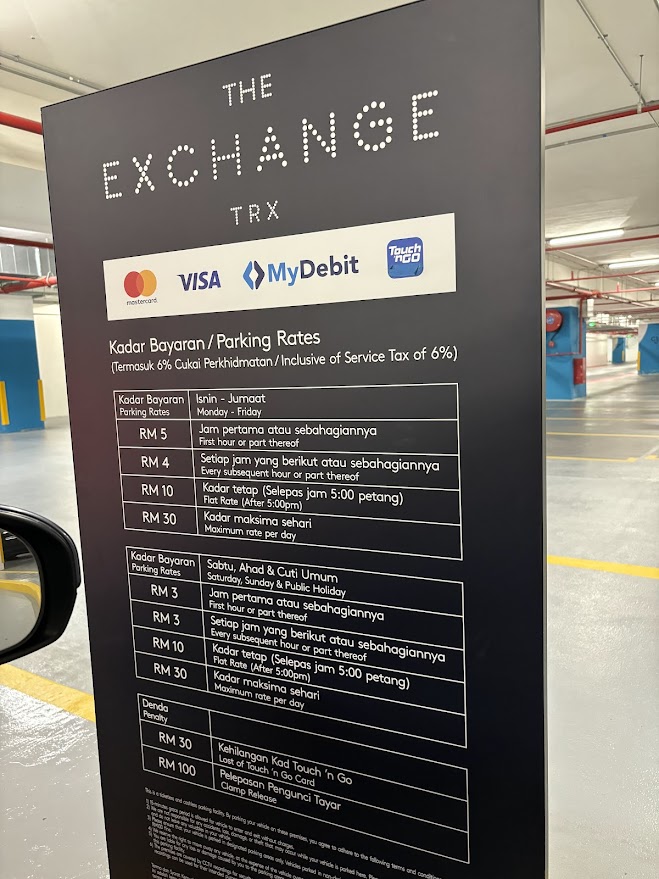 The Exchange TRX parking rates