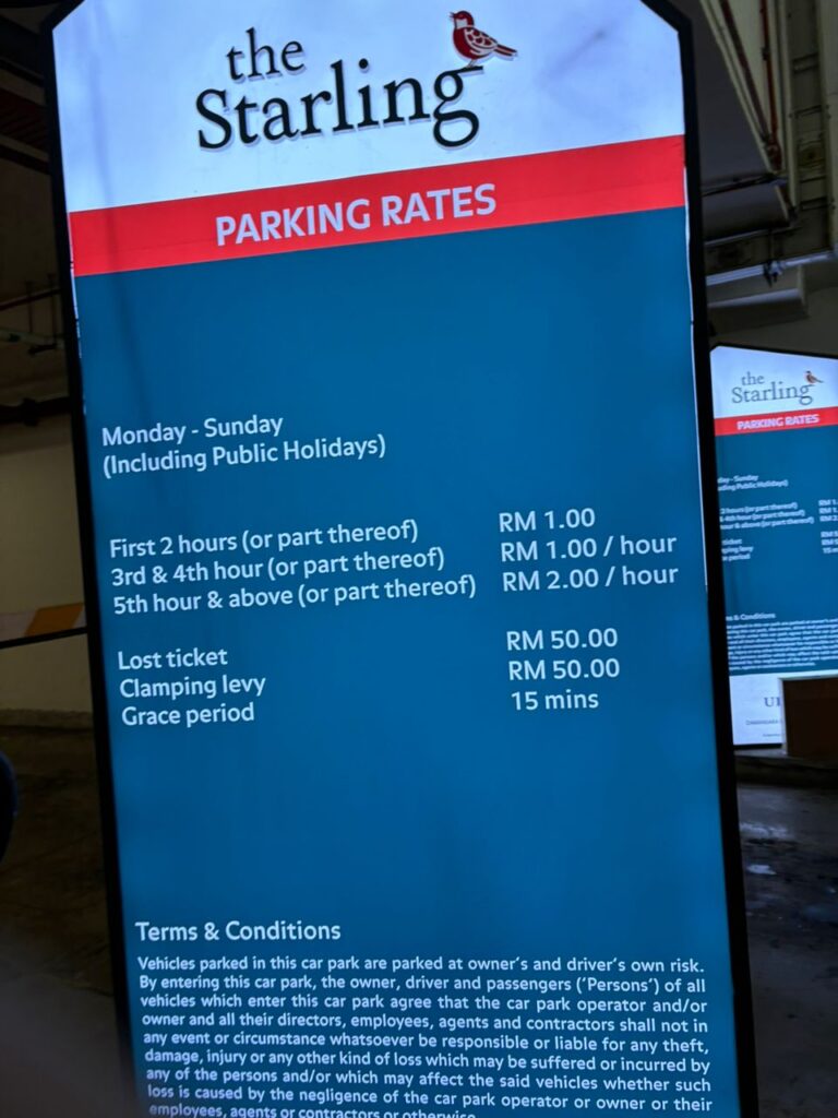 The Starling Mall parking rates