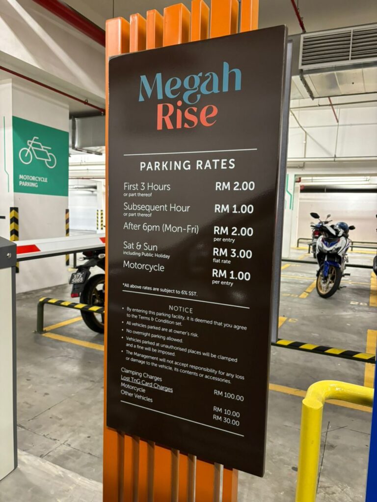 Megah Rise Mall parking rates