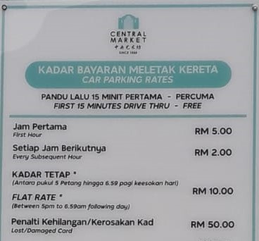 Pasar Seni Parking Rate